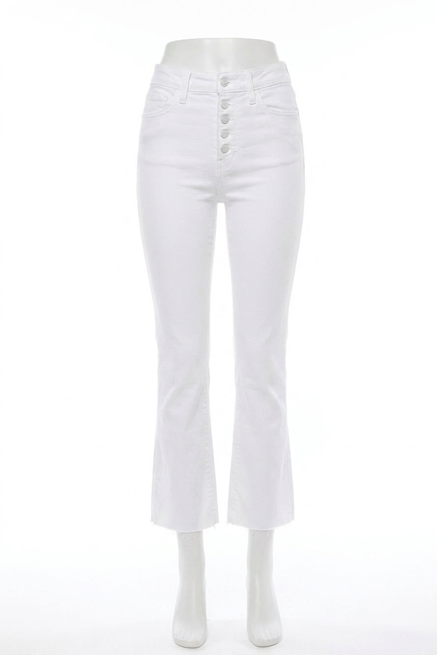 NEW GOOD AMERICAN women's good curve straight jeans in white